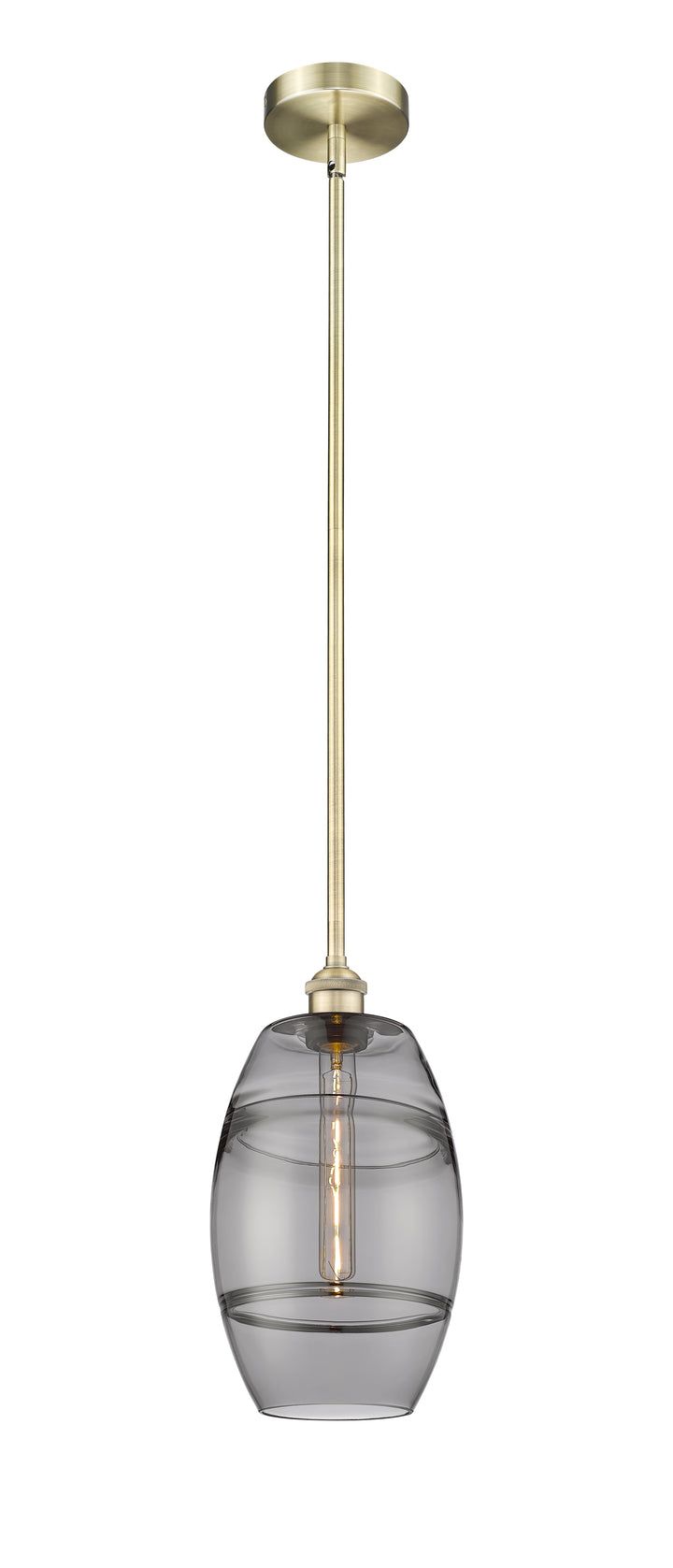 Innovations Lighting Vaz 8" Mini Pendant - Antique Brass Mini-Pendants Innovations Lighting Light Smoke ; Glass Type: Smoked  