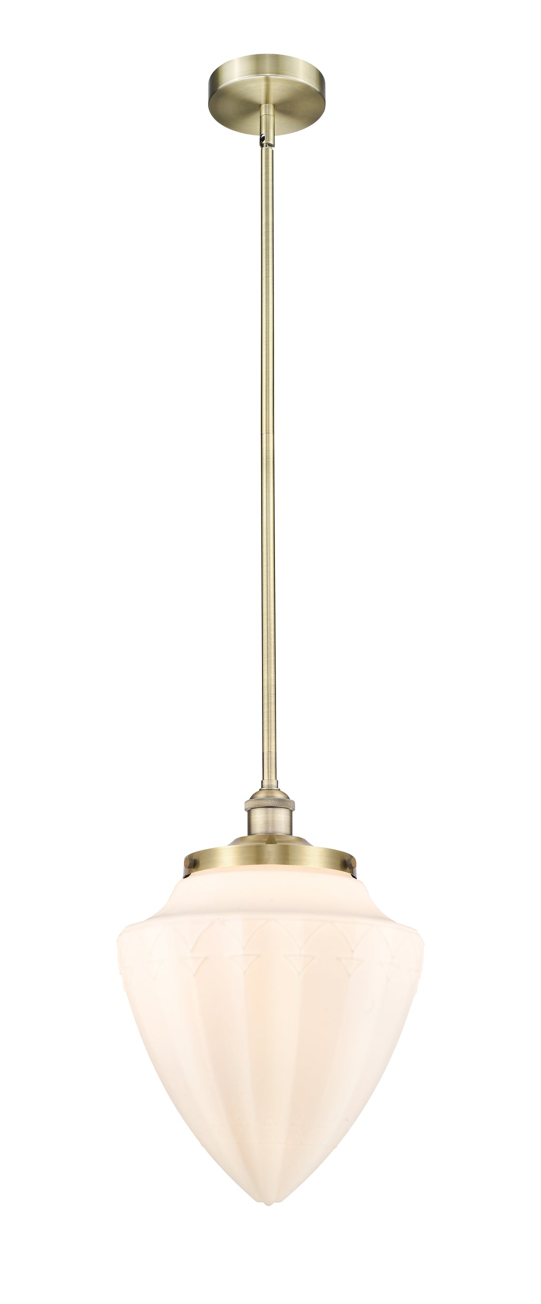 Innovations Lighting Bridgeton 15.75" Mini Pendant - Antique Brass Mini-Pendants Innovations Lighting Matte White ; Glass Type: Frosted  