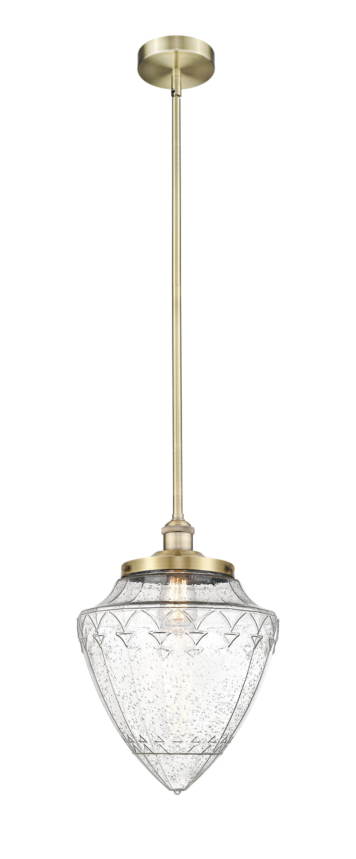 Innovations Lighting Bridgeton 15.75" Mini Pendant - Antique Brass Mini-Pendants Innovations Lighting Seedy ; Glass Type: Seeded  