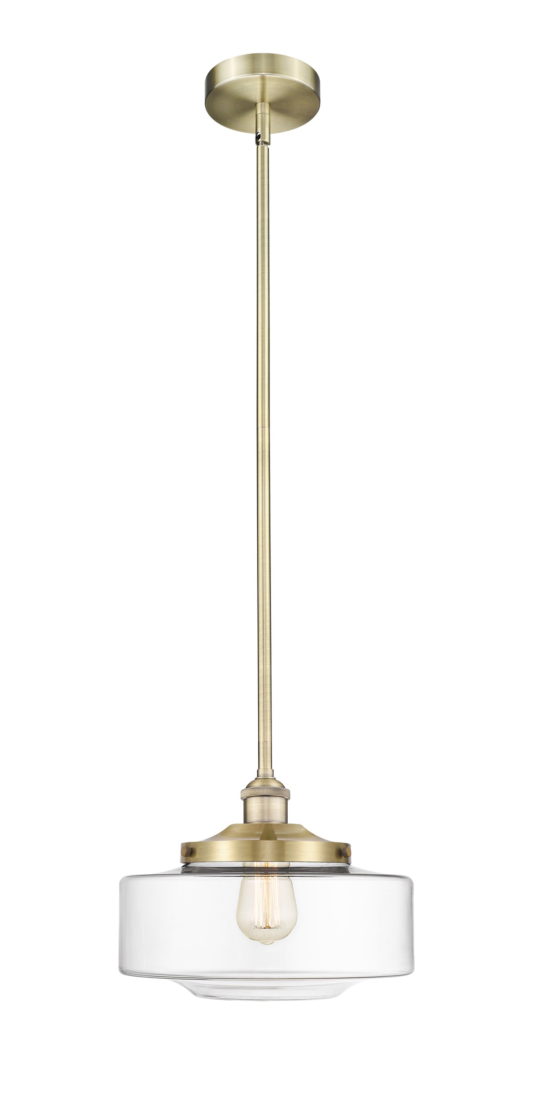 Innovations Lighting Bridgeton 12" Mini Pendant - Antique Brass Mini-Pendants Innovations Lighting Clear ; Glass Type: Transparent  