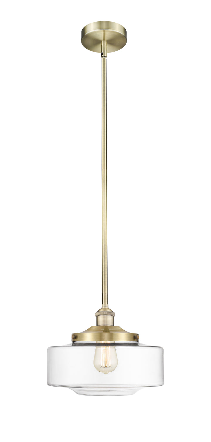 Innovations Lighting Bridgeton 12" Mini Pendant - Antique Brass Mini-Pendants Innovations Lighting Clear ; Glass Type: Transparent  