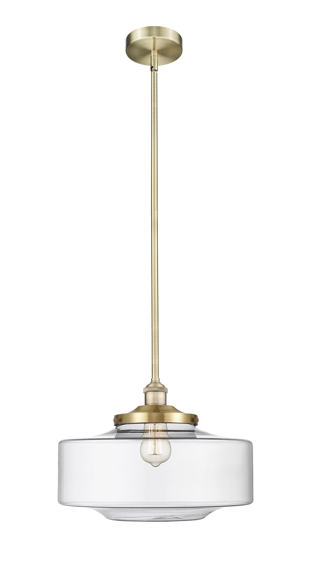 Innovations Lighting Bridgeton 16" Mini Pendant - Antique Brass Mini-Pendants Innovations Lighting Clear ; Glass Type: Transparent  