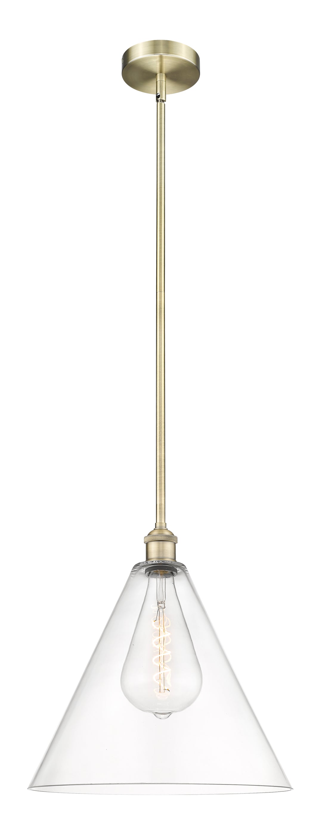 Innovations Lighting Berkshire Glass 16" Pendant - Antique Brass Pendants Innovations Lighting Clear ; Glass Type: Clear  