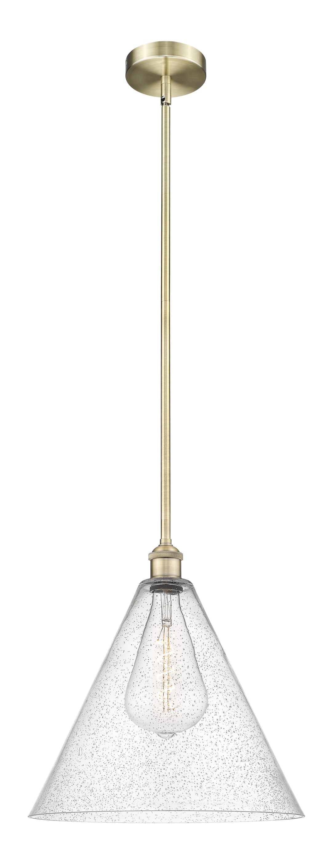 Innovations Lighting Berkshire Glass 16" Pendant - Antique Brass Pendants Innovations Lighting Seedy ; Glass Type: Seeded  