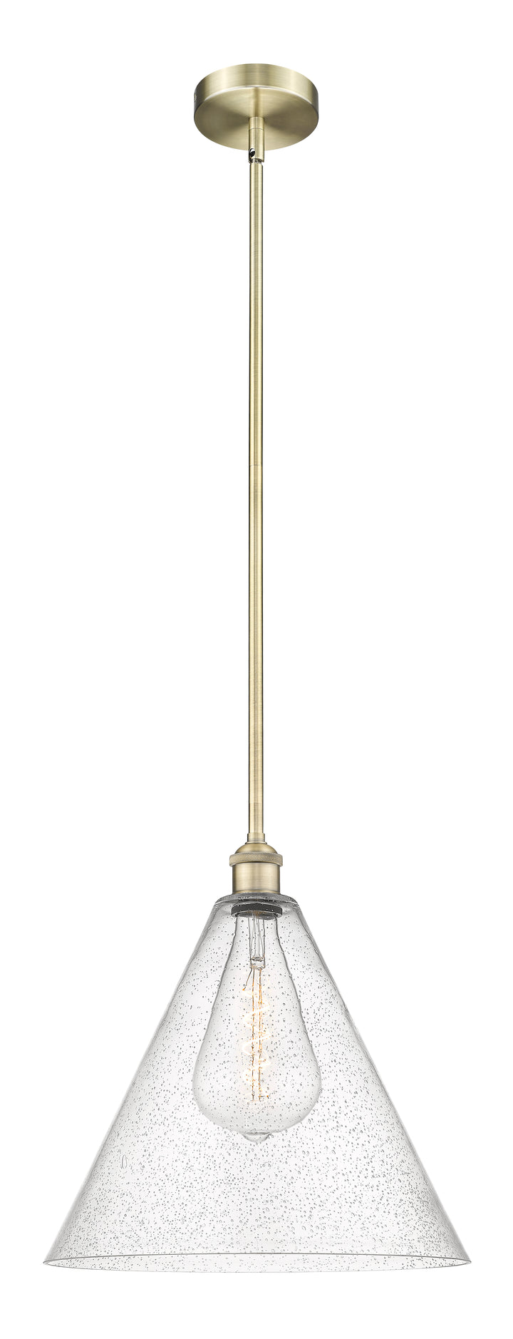 Innovations Lighting Berkshire Glass 16" Pendant - Antique Brass Pendants Innovations Lighting Seedy ; Glass Type: Seeded  