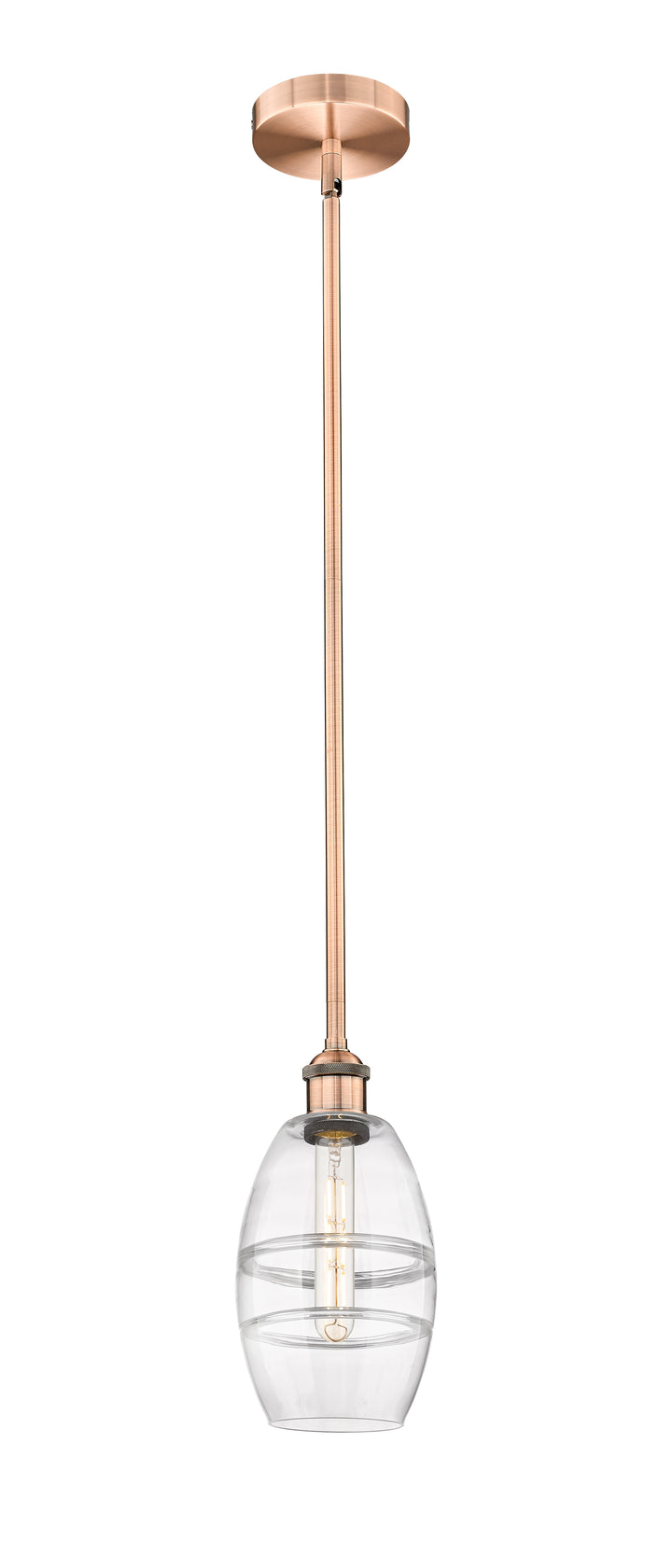 Innovations Lighting Vaz 6" Mini Pendant - Antique Copper Mini-Pendants Innovations Lighting Clear ; Glass Type: Clear  