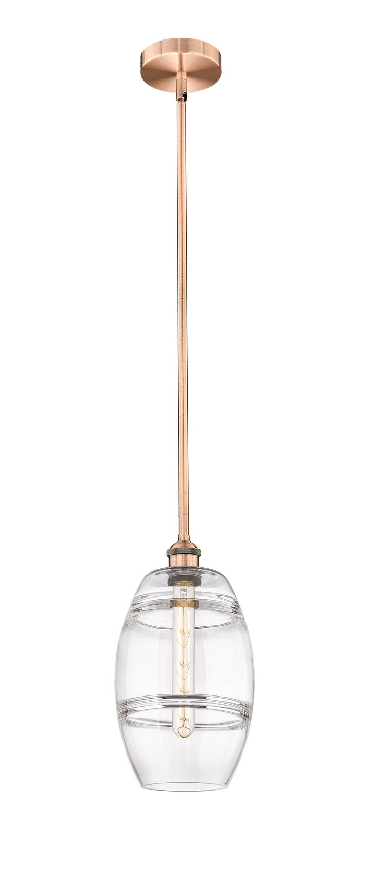 Innovations Lighting Vaz 8" Mini Pendant - Antique Copper Mini-Pendants Innovations Lighting Clear ; Glass Type: Clear  