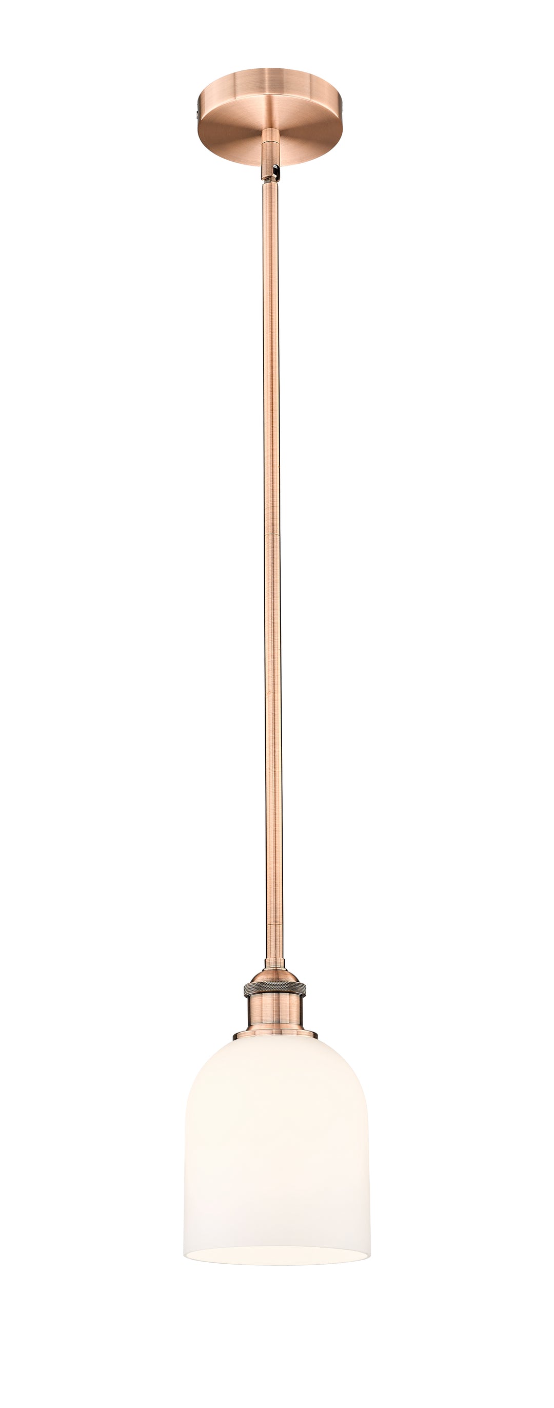 Innovations Lighting Bella 6" Mini Pendant - Antique Copper Mini-Pendants Innovations Lighting White ; Glass Type: White  