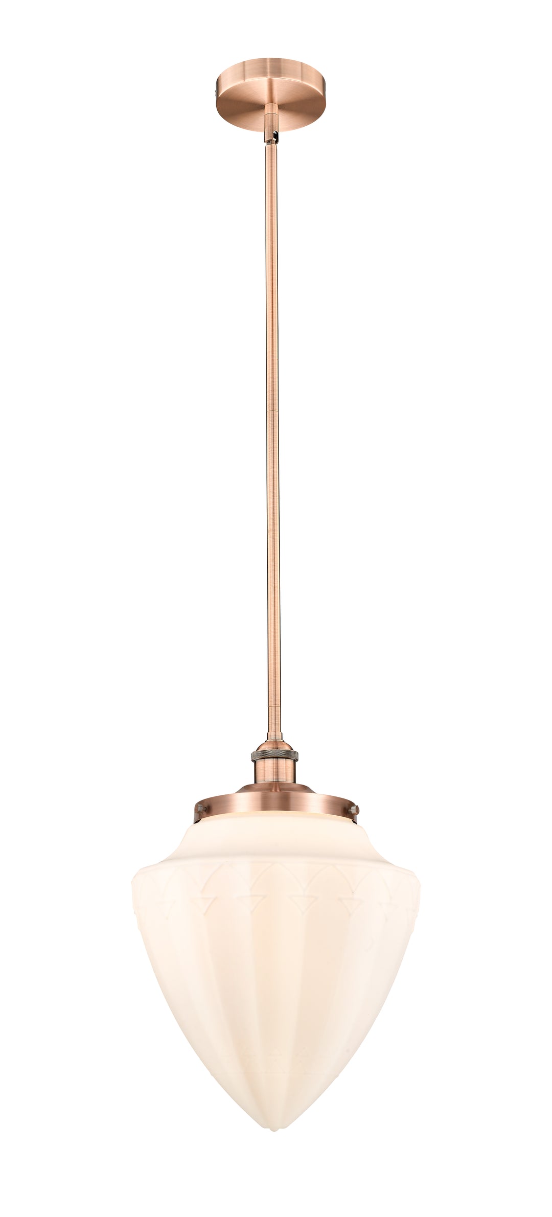 Innovations Lighting Bridgeton 15.75" Mini Pendant - Antique Copper Mini-Pendants Innovations Lighting Matte White ; Glass Type: Frosted  