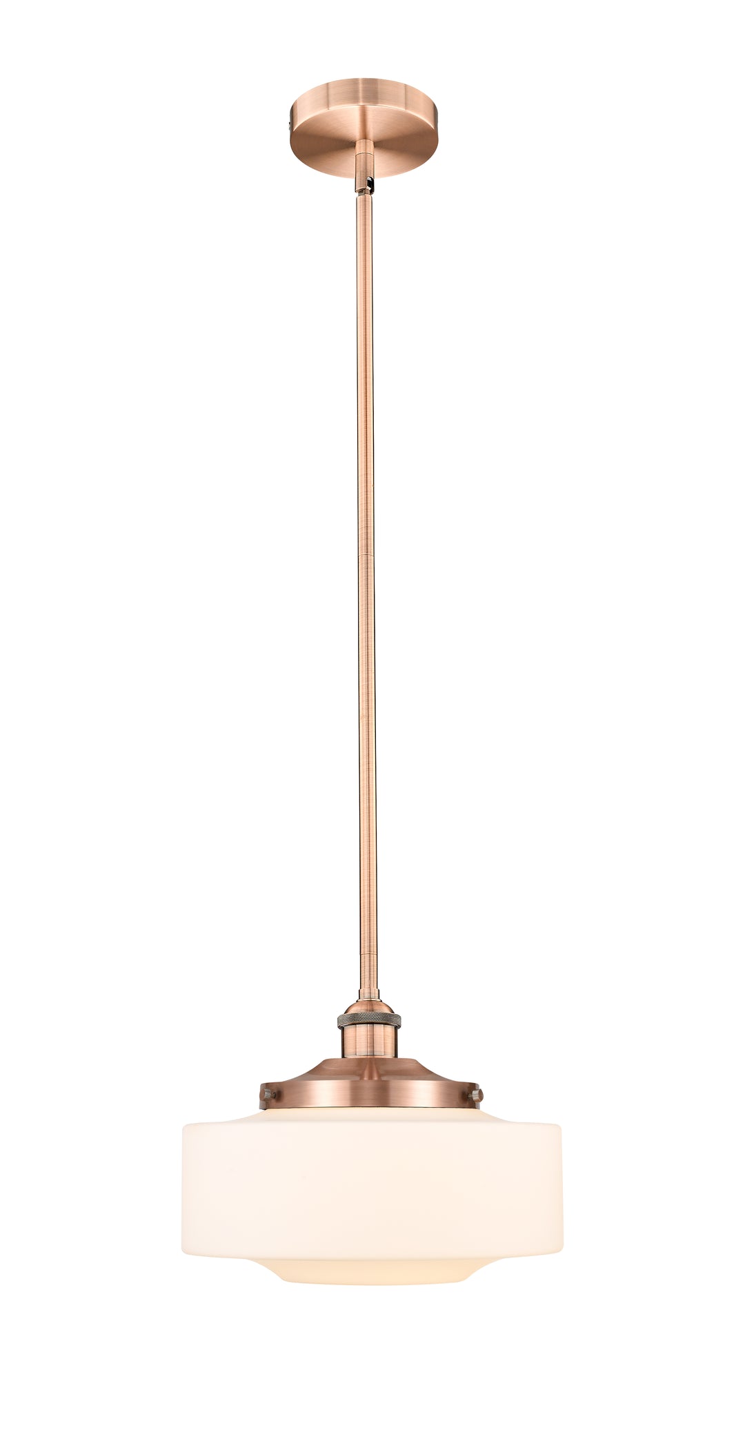 Innovations Lighting Bridgeton 12" Mini Pendant - Antique Copper Mini-Pendants Innovations Lighting Matte White ; Glass Type: Frosted  