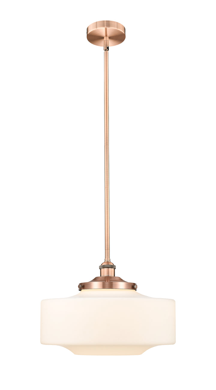 Innovations Lighting Bridgeton 16" Mini Pendant - Antique Copper Mini-Pendants Innovations Lighting Matte White ; Glass Type: Frosted  