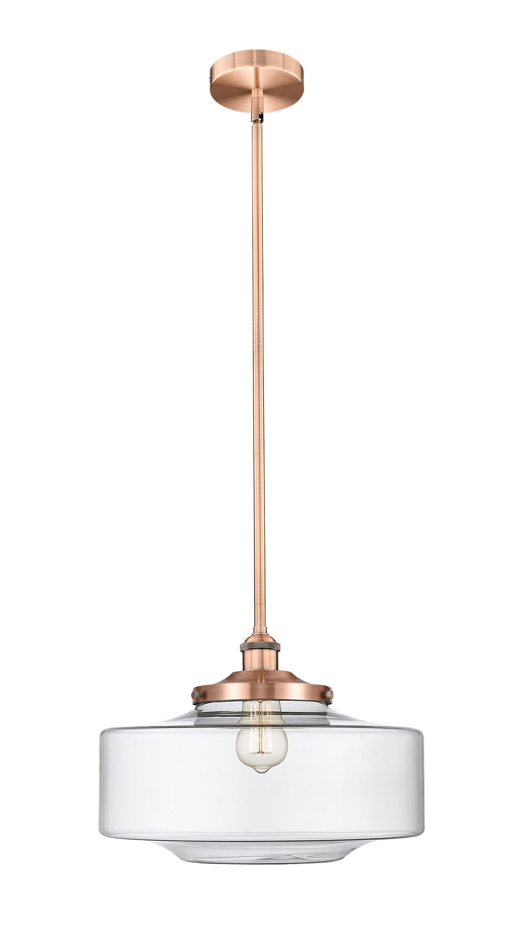 Innovations Lighting Bridgeton 16" Mini Pendant - Antique Copper Mini-Pendants Innovations Lighting Clear ; Glass Type: Transparent  