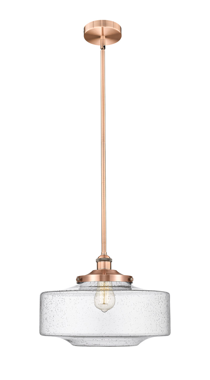 Innovations Lighting Bridgeton 16" Mini Pendant - Antique Copper Mini-Pendants Innovations Lighting Seedy ; Glass Type: Seeded  