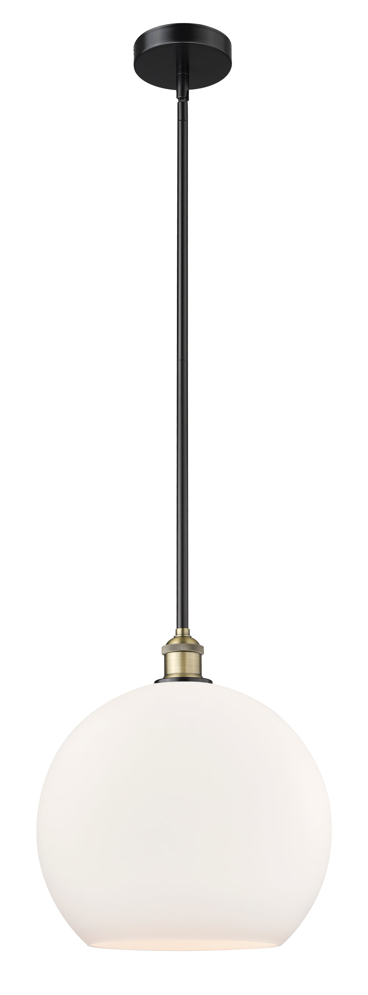 Innovations Lighting Athens 14" Pendant - Black Antique Brass Pendants Innovations Lighting Matte White ; Glass Type: White  