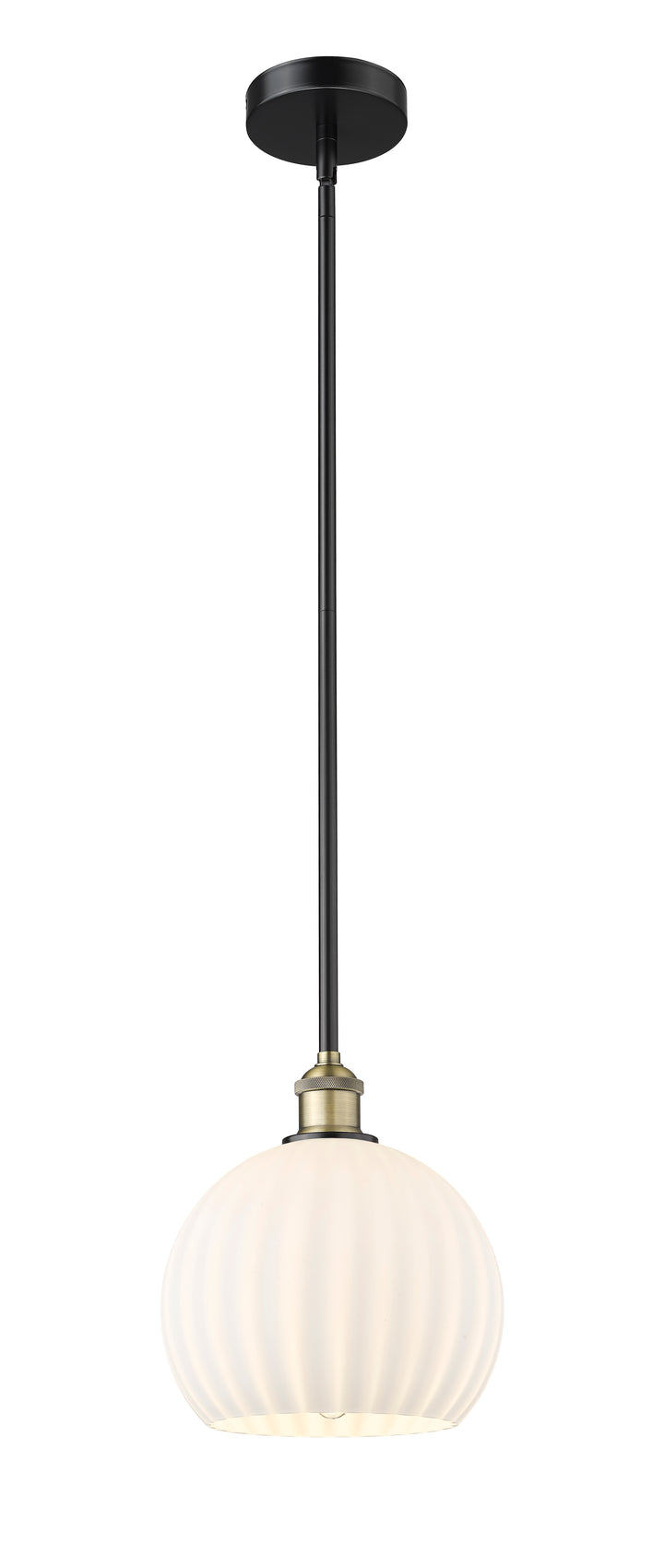 Innovations Lighting White Venetian 10" Mini Pendant - Black Antique Brass Mini-Pendants Innovations Lighting White Venetian ; Glass Type: White  