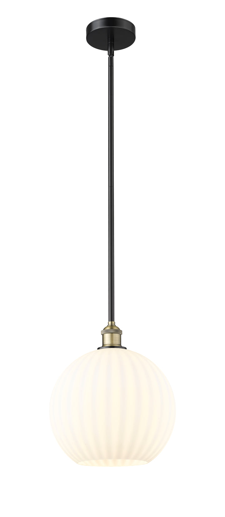 Innovations Lighting White Venetian 12" Mini Pendant - Black Antique Brass Mini-Pendants Innovations Lighting White Venetian ; Glass Type: White  