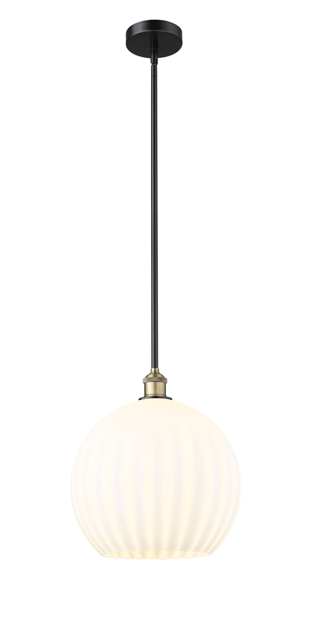 Innovations Lighting White Venetian 14" Pendant - Black Antique Brass Pendants Innovations Lighting White Venetian ; Glass Type: White  