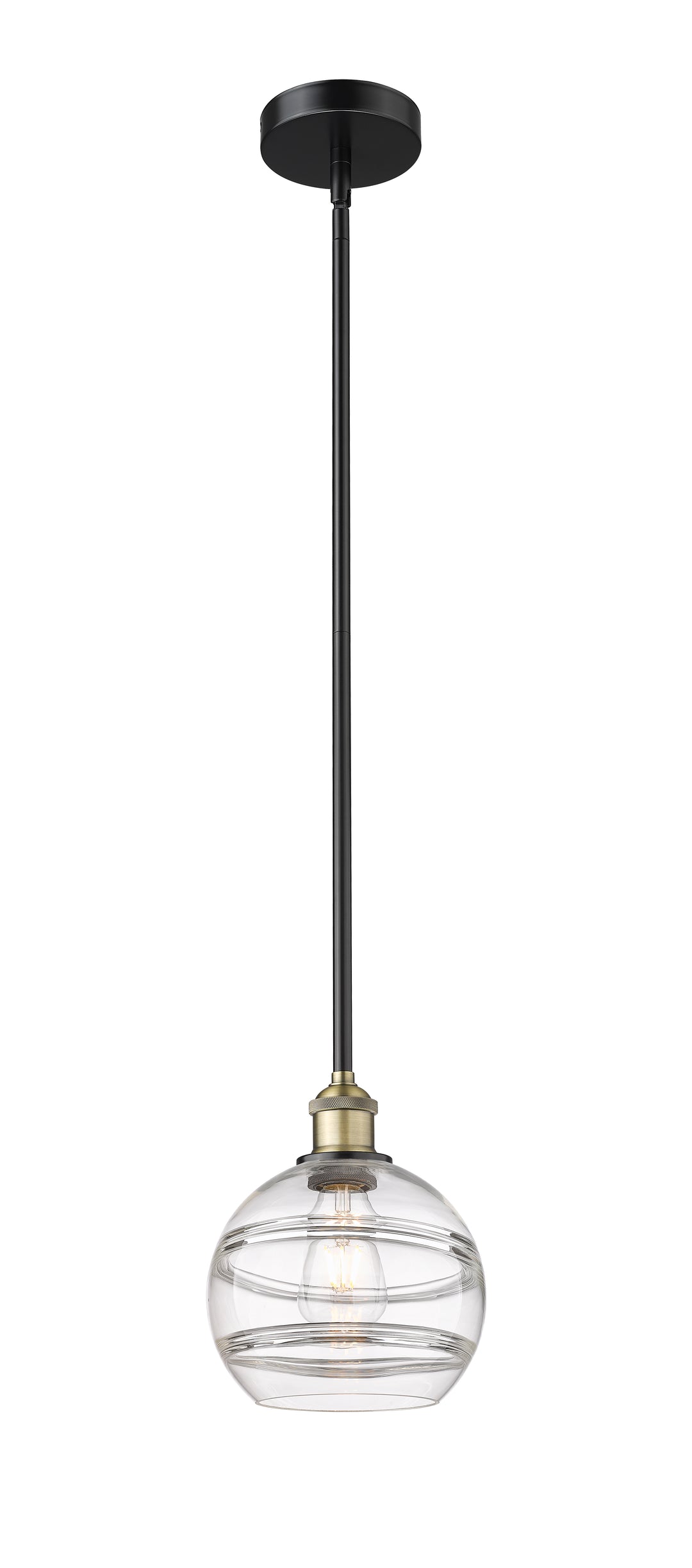 Innovations Lighting Rochester 8" Mini Pendant - Black Antique Brass