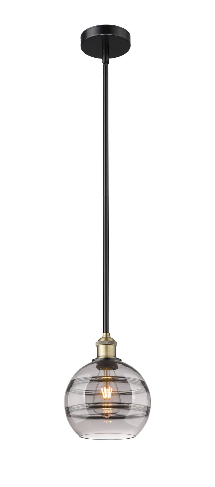 Innovations Lighting Rochester 8" Mini Pendant - Black Antique Brass