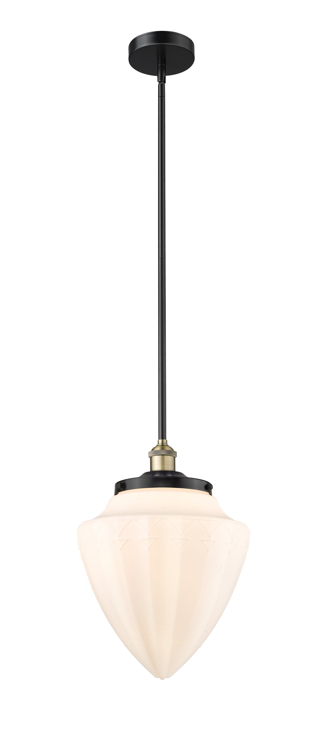 Innovations Lighting Bridgeton 15.75" Mini Pendant - Black Antique Brass Mini-Pendants Innovations Lighting Matte White ; Glass Type: Frosted  