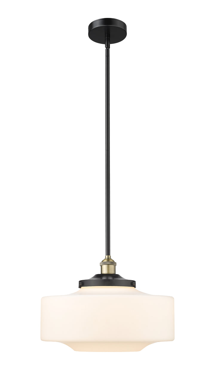 Innovations Lighting Bridgeton 16" Mini Pendant - Black Antique Brass Mini-Pendants Innovations Lighting Matte White ; Glass Type: Frosted  