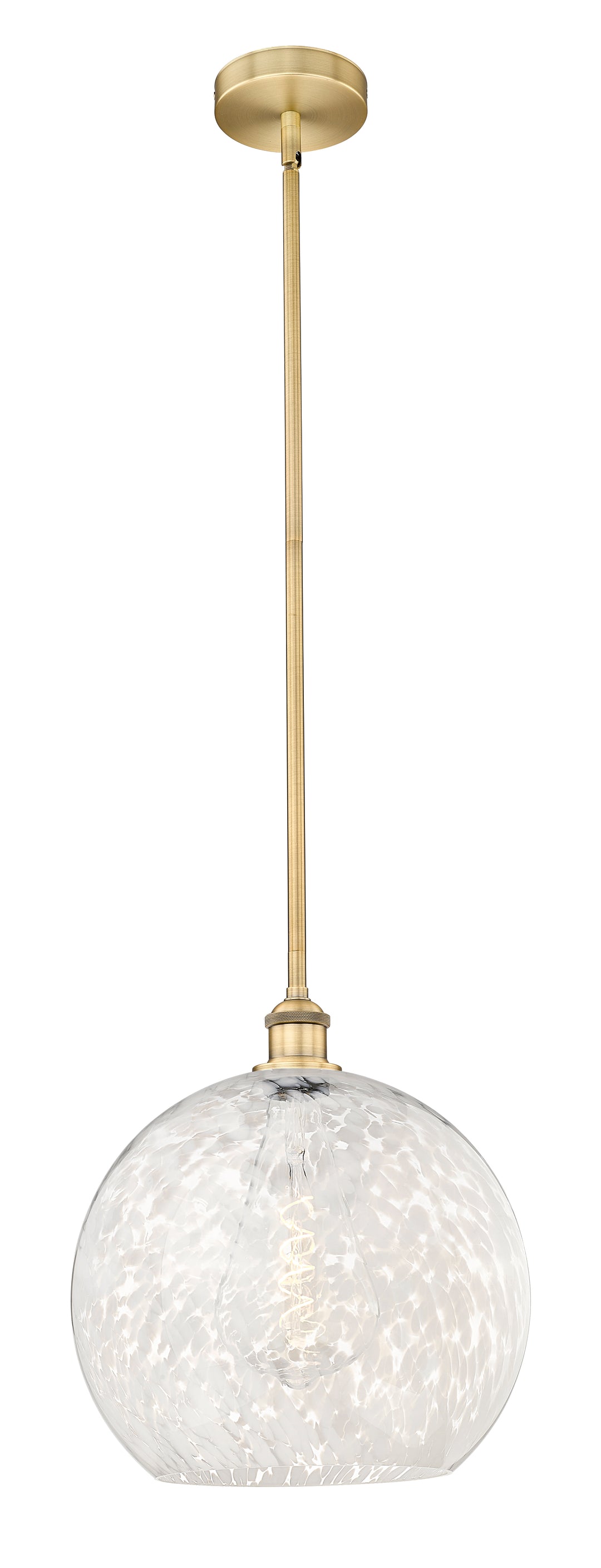 Innovations Lighting White Mouchette 14" Pendant - Brushed Brass Pendants Innovations Lighting White Mouchette ; Glass Type: White  