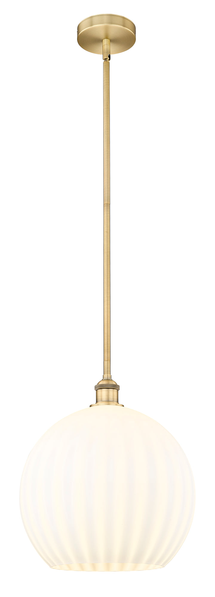 Innovations Lighting White Venetian 14" Pendant - Brushed Brass Pendants Innovations Lighting White Venetian ; Glass Type: White  