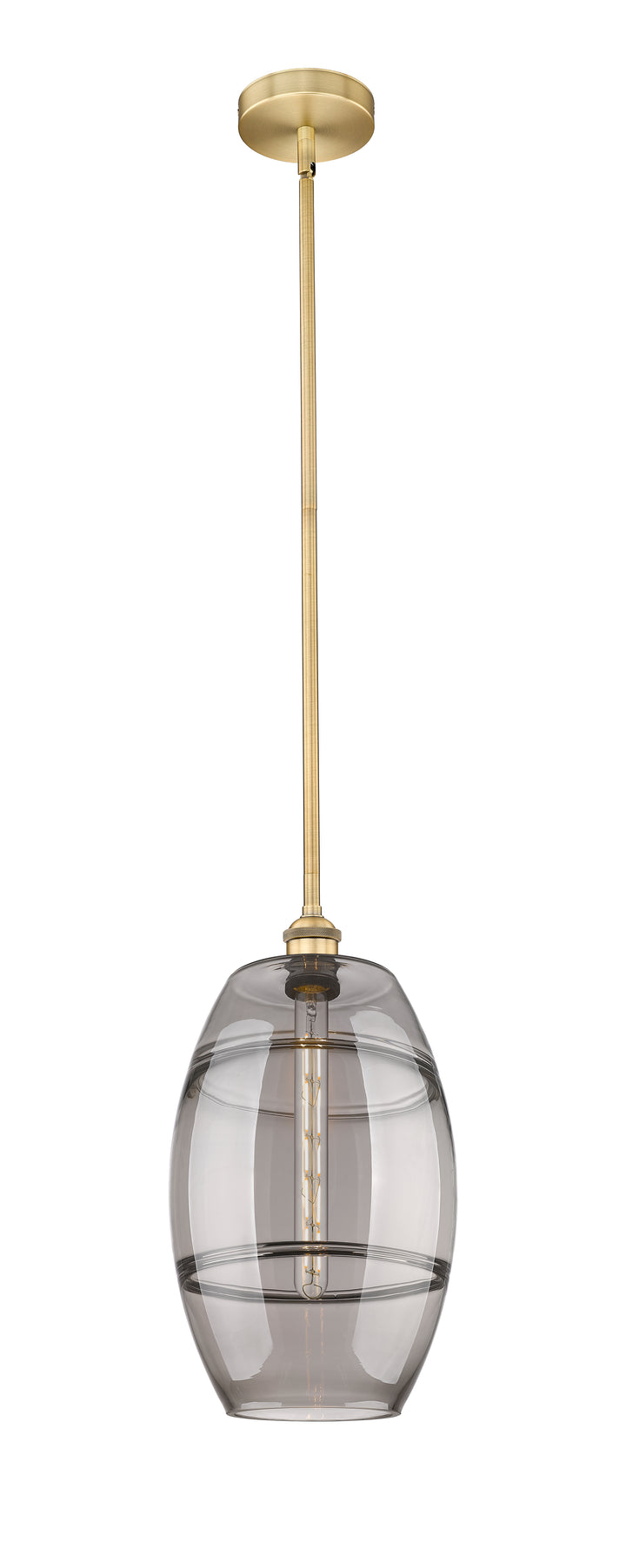 Innovations Lighting Vaz 10" Mini Pendant - Brushed Brass Mini-Pendants Innovations Lighting Light Smoke ; Glass Type: Smoked  