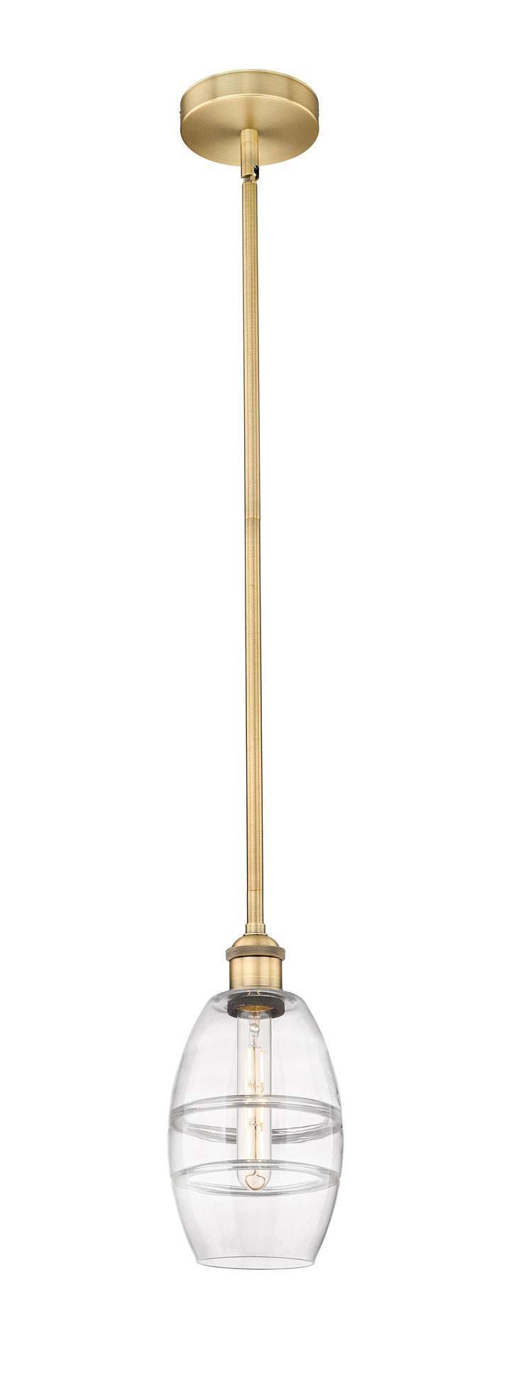 Innovations Lighting Vaz 6" Mini Pendant - Brushed Brass Mini-Pendants Innovations Lighting Clear ; Glass Type: Clear  