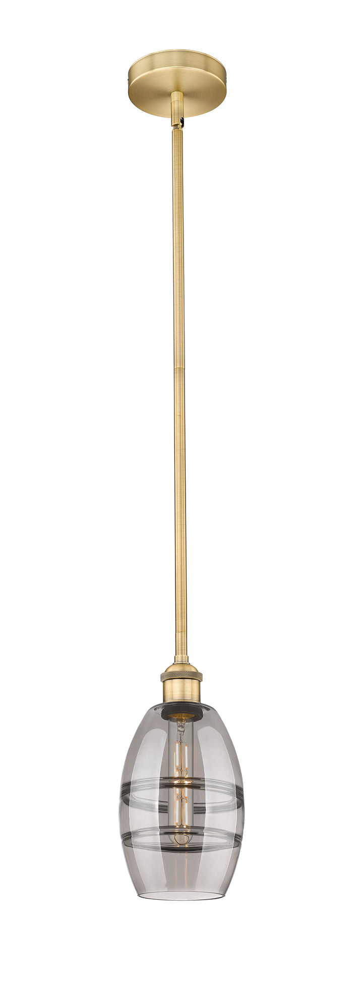 Innovations Lighting Vaz 6" Mini Pendant - Brushed Brass Mini-Pendants Innovations Lighting Light Smoke ; Glass Type: Smoked  