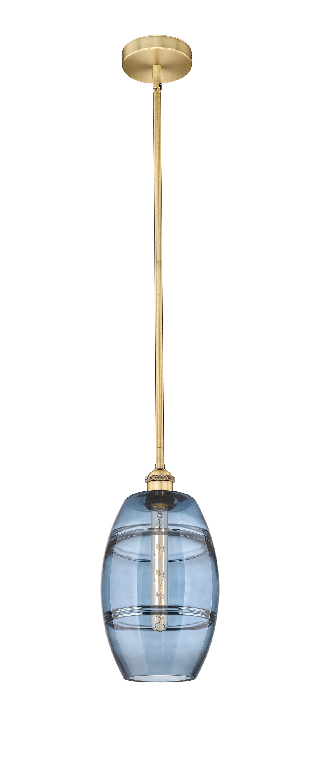 Innovations Lighting Vaz 8" Mini Pendant - Brushed Brass Mini-Pendants Innovations Lighting Blue  ; Glass Type: Blue  