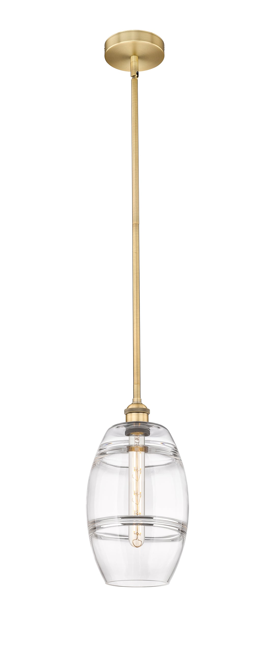 Innovations Lighting Vaz 8" Mini Pendant - Brushed Brass Mini-Pendants Innovations Lighting Clear ; Glass Type: Clear  