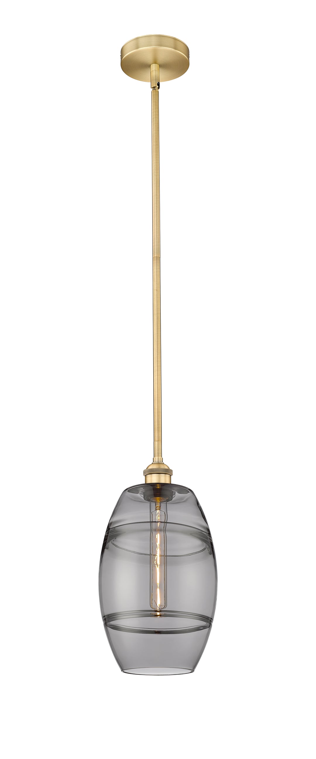 Innovations Lighting Vaz 8" Mini Pendant - Brushed Brass Mini-Pendants Innovations Lighting Light Smoke ; Glass Type: Smoked  