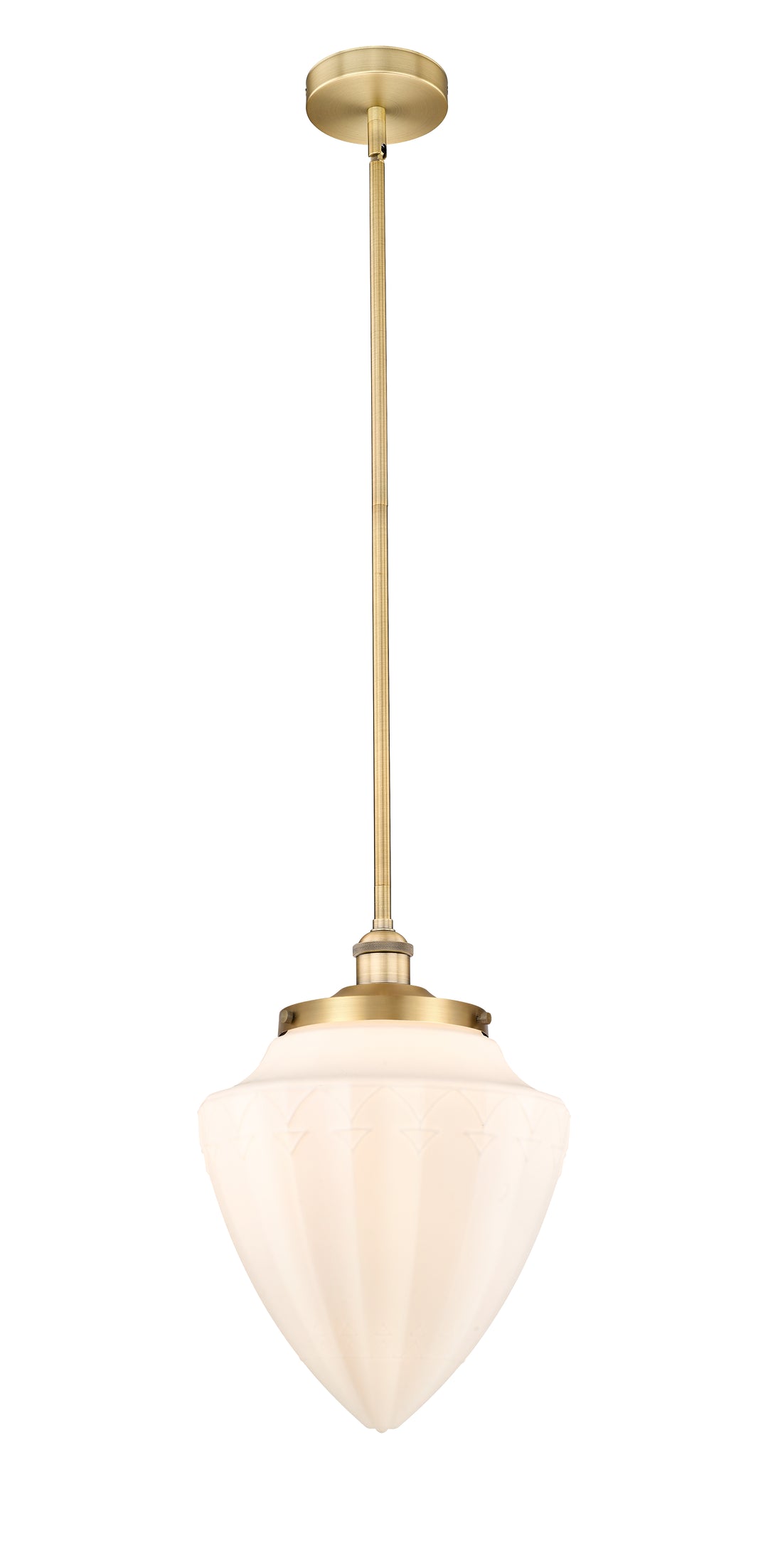 Innovations Lighting Bridgeton 15.75" Mini Pendant - Brushed Brass Mini-Pendants Innovations Lighting Matte White ; Glass Type: Frosted  