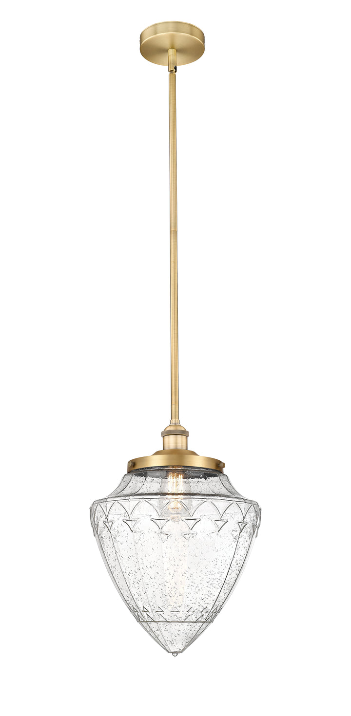 Innovations Lighting Bridgeton 15.75" Mini Pendant - Brushed Brass Mini-Pendants Innovations Lighting Seedy ; Glass Type: Seeded  