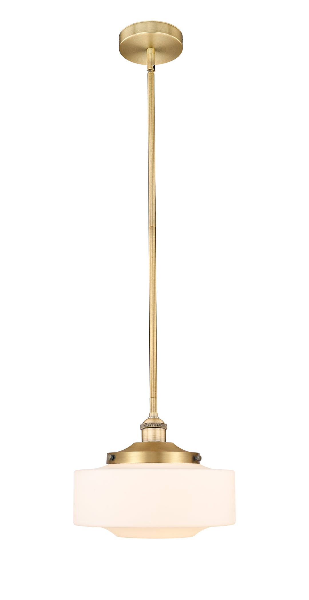 Innovations Lighting Bridgeton 12" Mini Pendant - Brushed Brass Mini-Pendants Innovations Lighting Matte White ; Glass Type: Frosted  