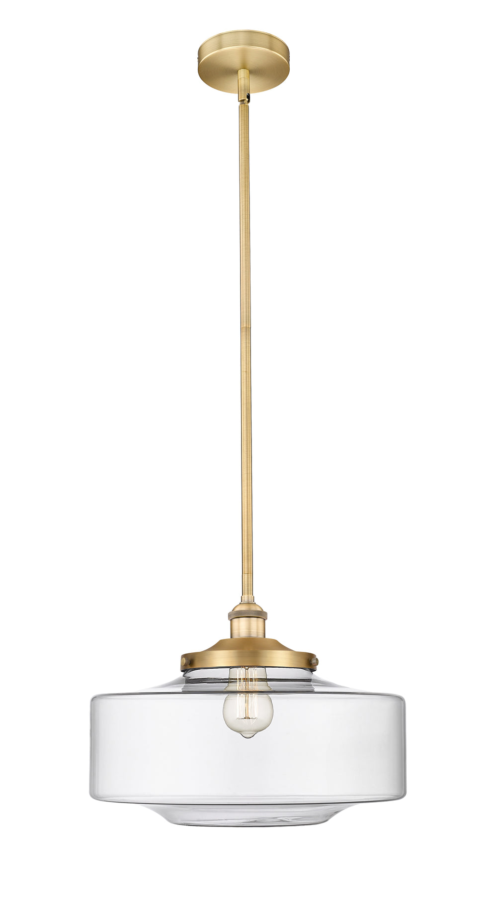 Innovations Lighting Bridgeton 16" Mini Pendant - Brushed Brass Mini-Pendants Innovations Lighting Clear ; Glass Type: Transparent  