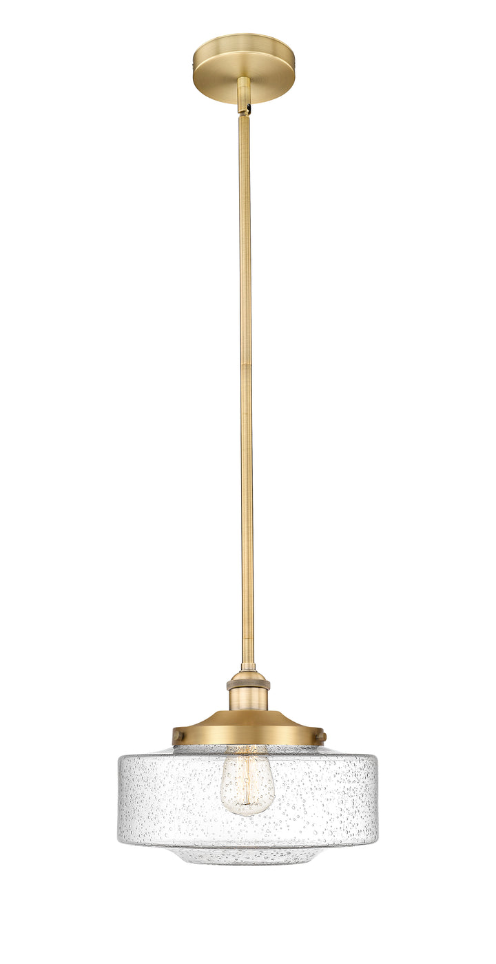 Innovations Lighting Bridgeton 12" Mini Pendant - Brushed Brass Mini-Pendants Innovations Lighting Seedy ; Glass Type: Seeded  