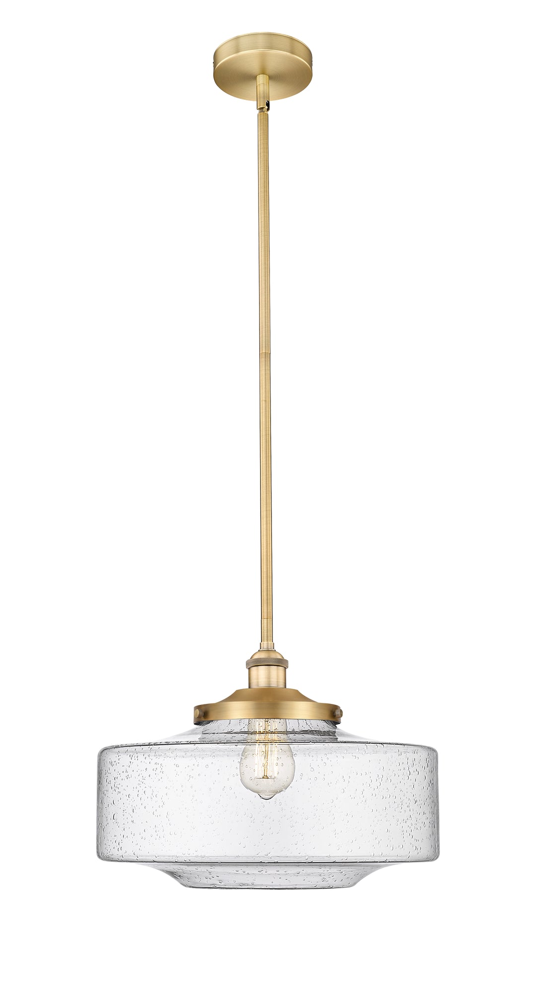 Innovations Lighting Bridgeton 16" Mini Pendant - Brushed Brass Mini-Pendants Innovations Lighting Seedy ; Glass Type: Seeded  