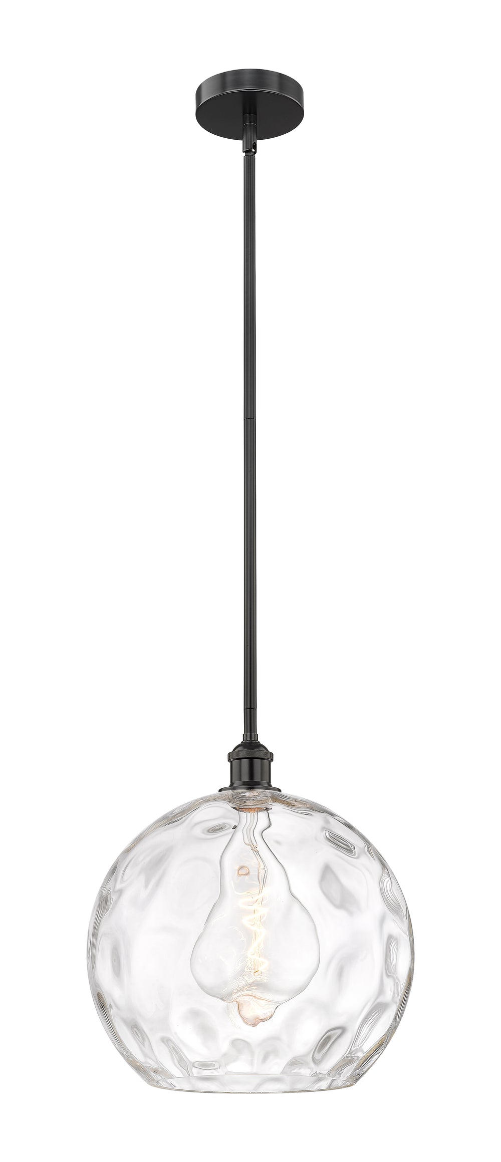 Innovations Lighting Athens Water Glass 14" Pendant - Matte Black Pendants Innovations Lighting Clear Water Glass ; Glass Type: Clear  