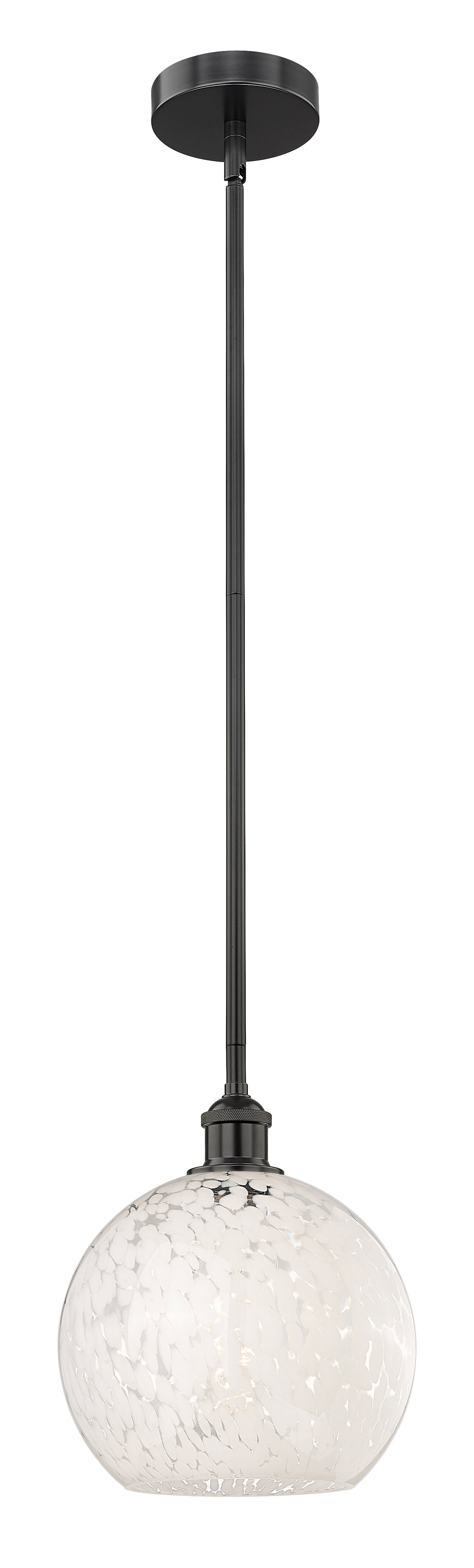 Innovations Lighting White Mouchette 10" Mini Pendant - Matte Black Mini-Pendants Innovations Lighting White Mouchette ; Glass Type: White  