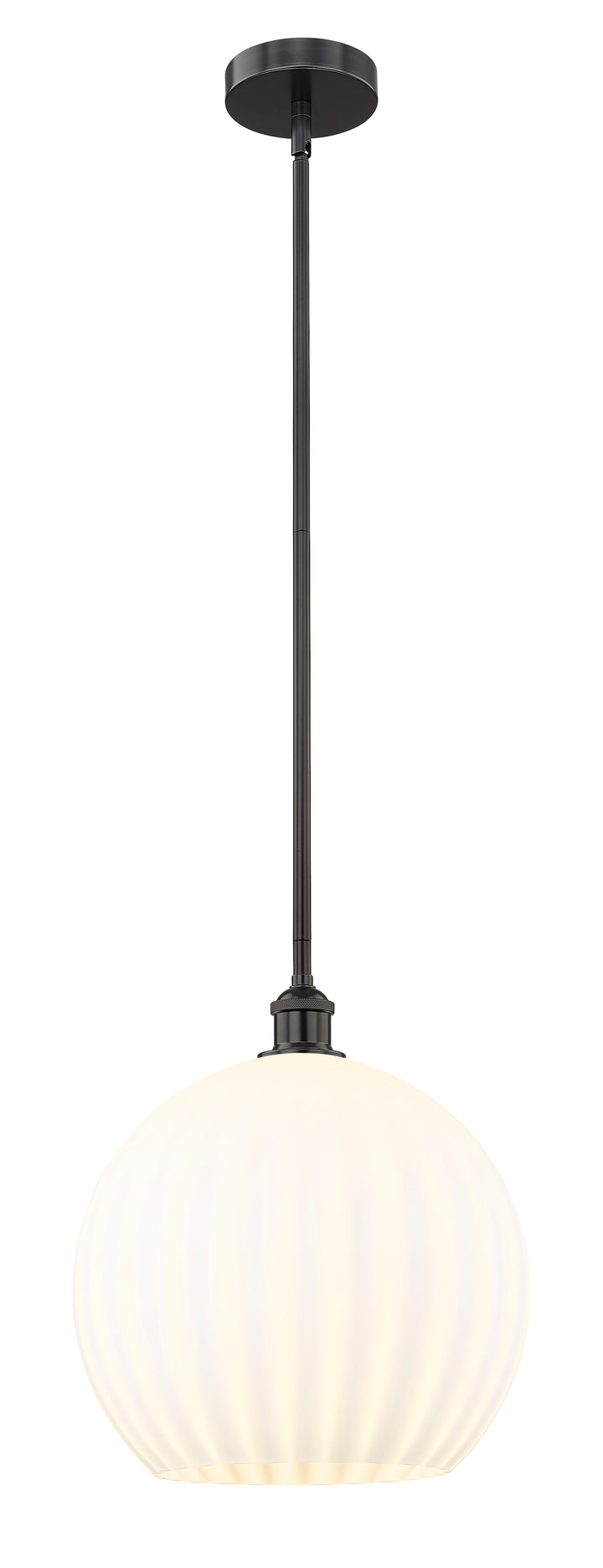 Innovations Lighting White Venetian 14" Pendant - Matte Black Pendants Innovations Lighting White Venetian ; Glass Type: White  