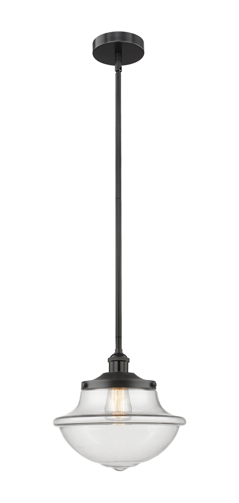 Innovations Lighting Oxford 12" Mini Pendant - Matte Black Mini-Pendants Innovations Lighting Clear ; Glass Type: Transparent  