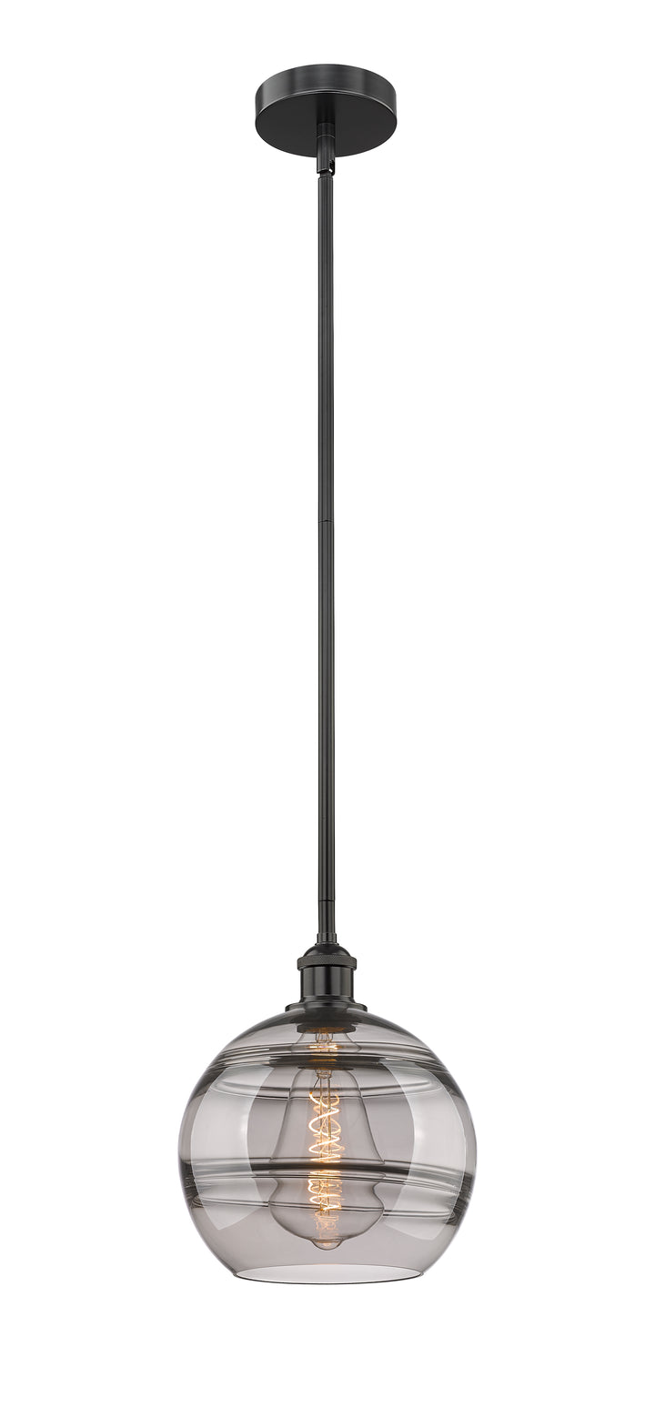 Innovations Lighting Rochester 10" Mini Pendant - Matte Black Mini-Pendants Innovations Lighting Light Smoke ; Glass Type: Smoked  