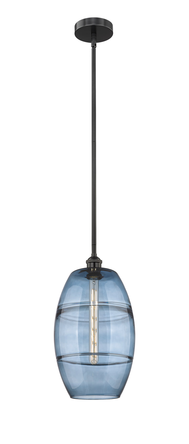 Innovations Lighting Vaz 10" Mini Pendant - Matte Black Mini-Pendants Innovations Lighting Blue  ; Glass Type: Blue  