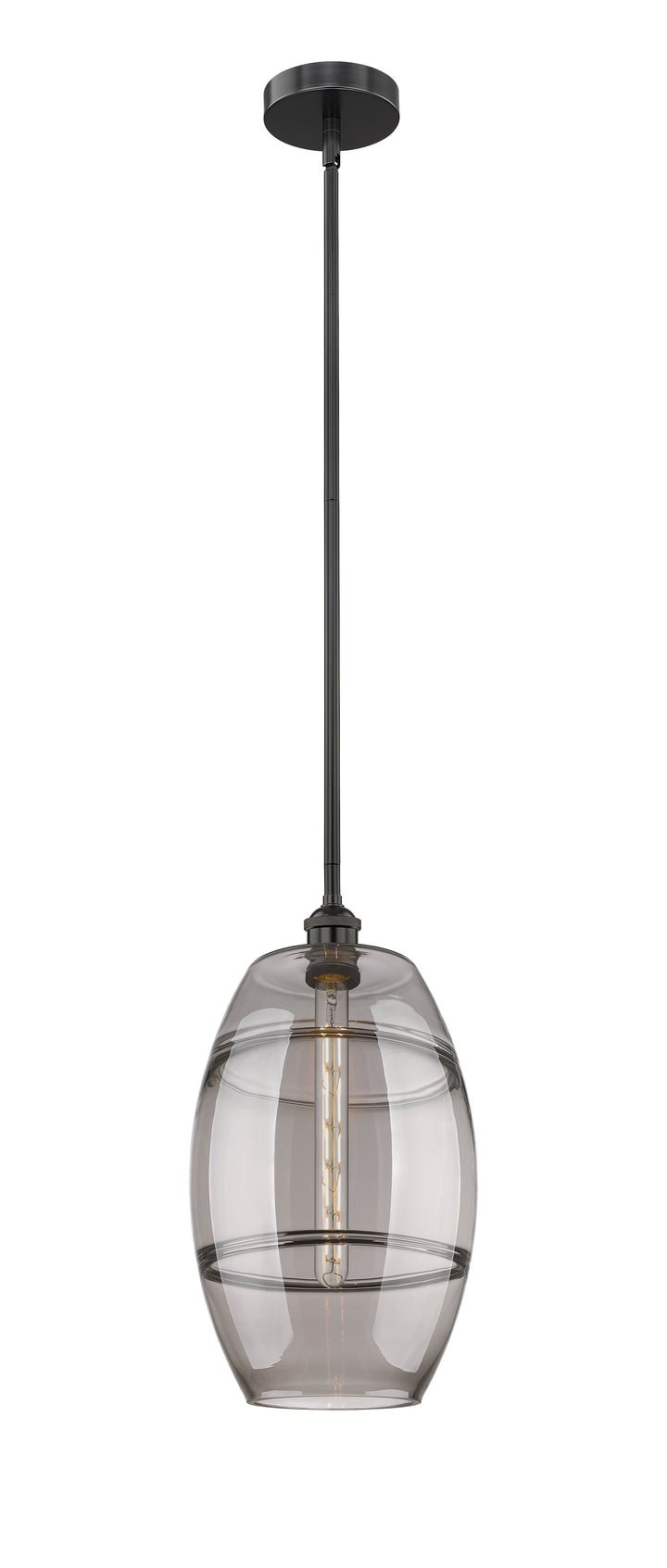 Innovations Lighting Vaz 10" Mini Pendant - Matte Black Mini-Pendants Innovations Lighting Light Smoke ; Glass Type: Smoked  