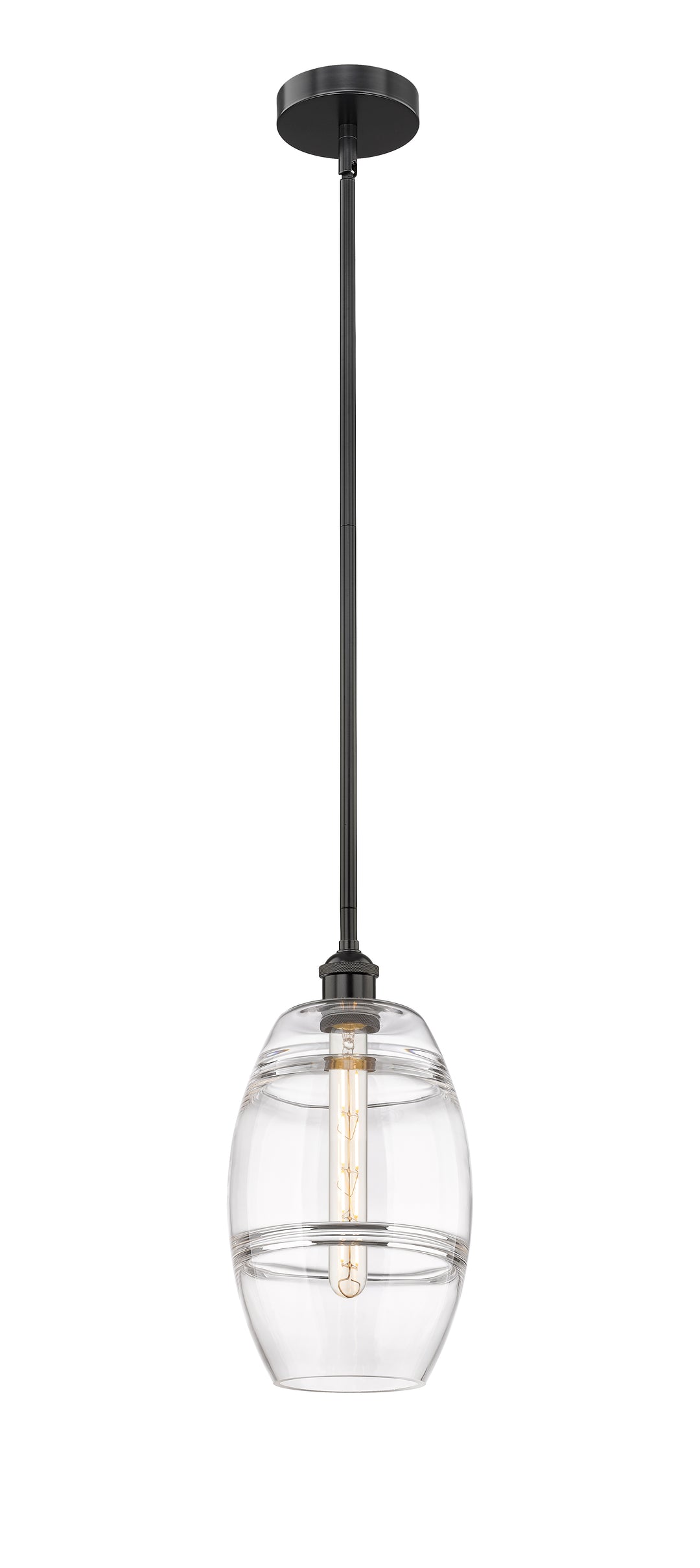 Innovations Lighting Vaz 8" Mini Pendant - Matte Black Mini-Pendants Innovations Lighting Clear ; Glass Type: Clear  