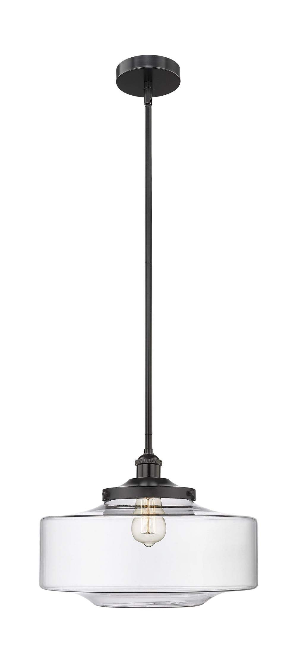 Innovations Lighting Bridgeton 16" Mini Pendant - Matte Black Mini-Pendants Innovations Lighting Clear ; Glass Type: Transparent  