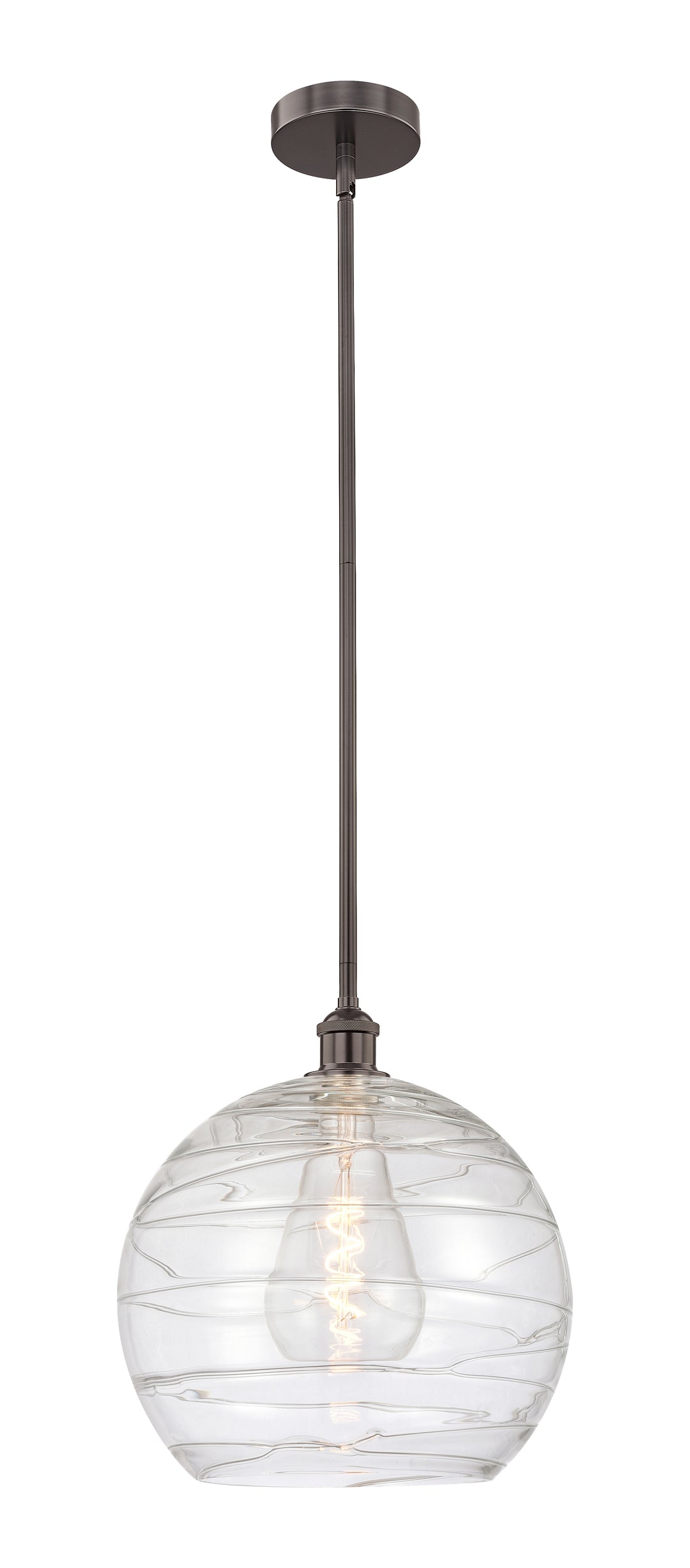 Innovations Lighting Athens Deco Swirl 14" Pendant - Oil Rubbed Bronze Pendants Innovations Lighting Clear Deco Swirl ; Glass Type: Clear  