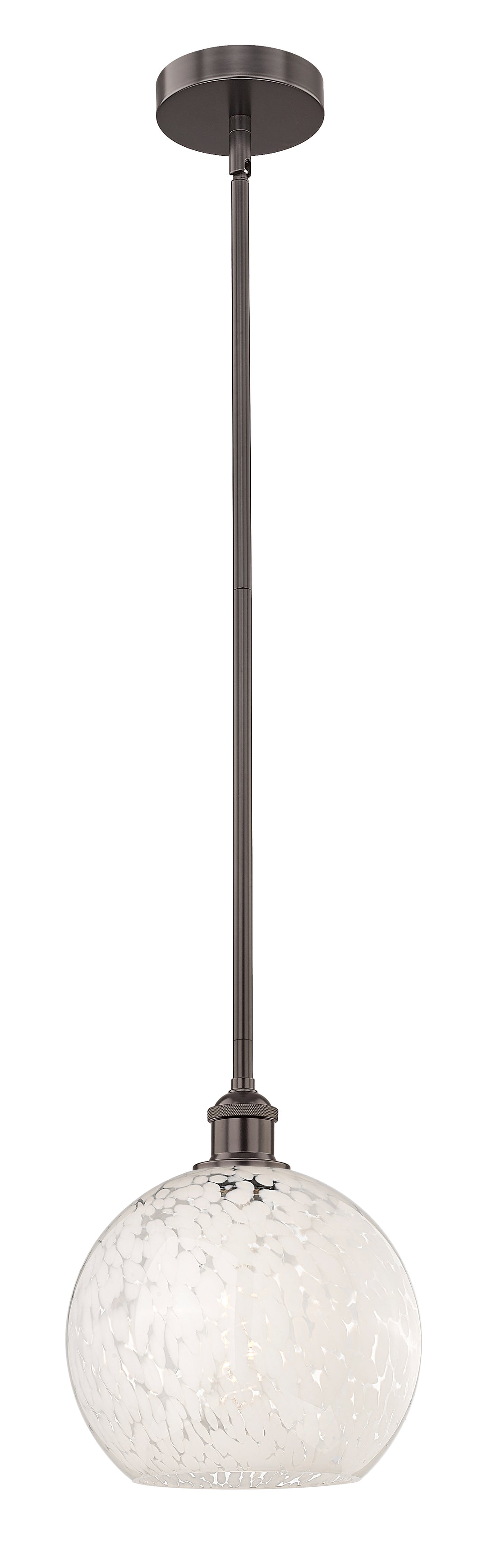 Innovations Lighting White Mouchette 10" Mini Pendant - Oil Rubbed Bronze Mini-Pendants Innovations Lighting White Mouchette ; Glass Type: White  